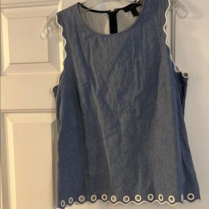 J. Crew Blue and White Tank Top